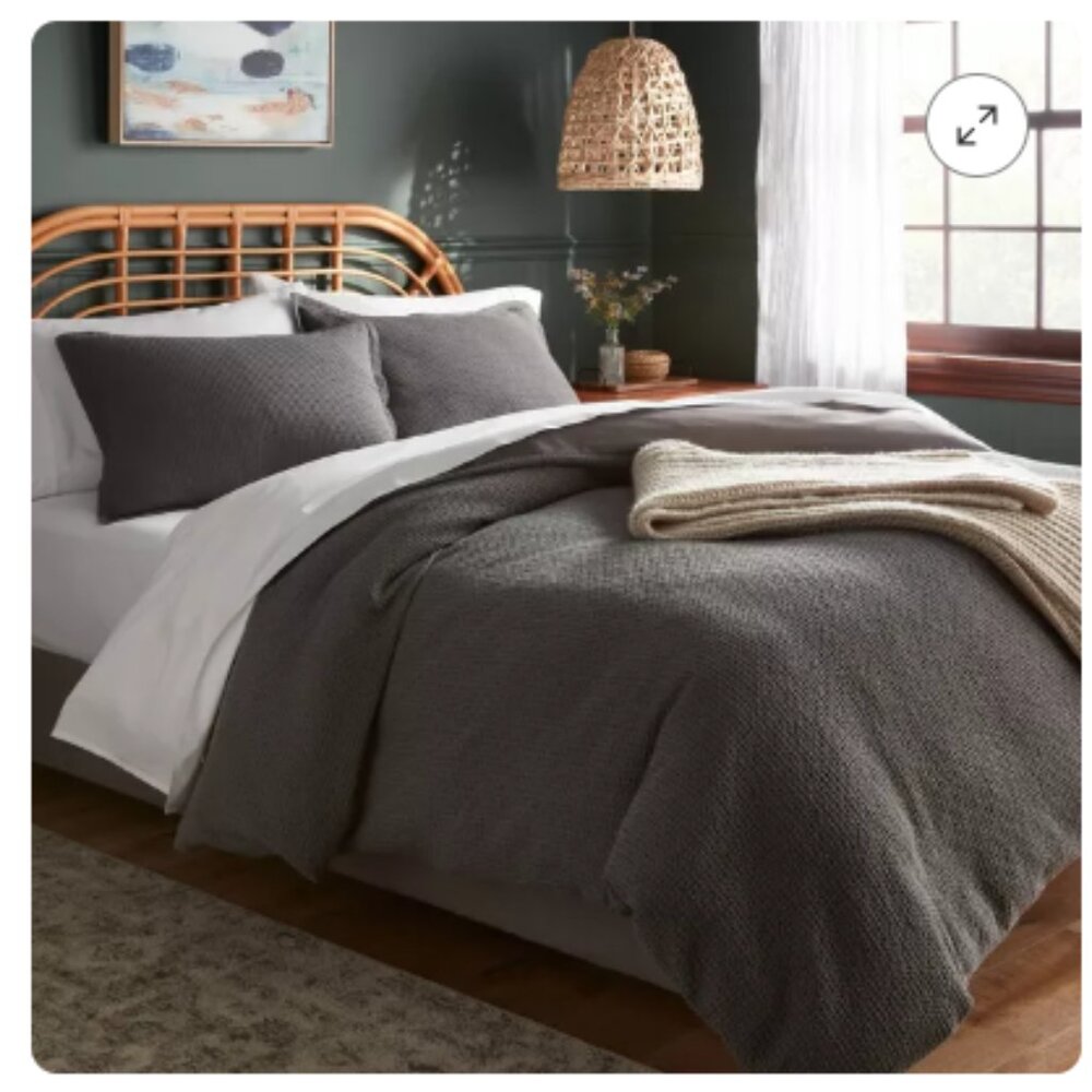 EUC Threshold Waffle Weave Duvet Set - Full/Queen Threshold